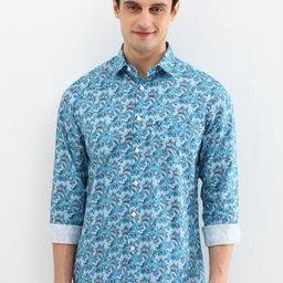 Allen Solly Men Slim Fit Floral Opaque Printed Casual Shirt-image-70