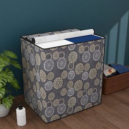 Myntra Elegant Homes Beige & Black Printed Waterproof Washing Machine Cover With Zip-85