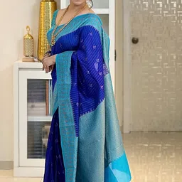 HERE&NOW Woven Design Zari Pure Silk Banarasi Saree-picture-17