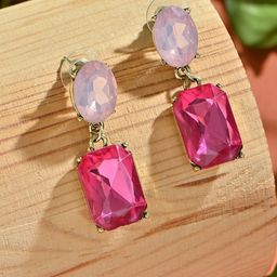 ToniQ Geometric Drop Earrings-image-9