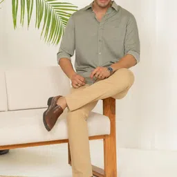 Minus One Spread Collar Tencel Shirt-picture-26