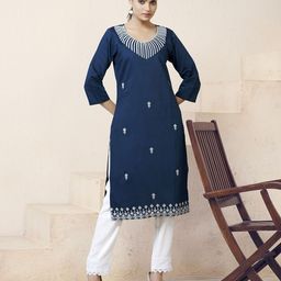 CANIZZARO Women Embroidered Embellished Floral Kurta-image-41