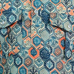 ahhaaaa Boys Floral Printed Regular Thread Work Kurta with Pyjamas image 3