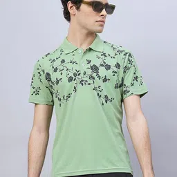 RELANE Floral Printed Polo Collar Cotton T-shirt-picture-30