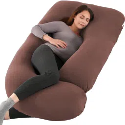 "Enjoy full-body comfort and support for a more peaceful pregnancy journey." Microfibre Solid Pregnancy Pillow Pack of 1-image-20