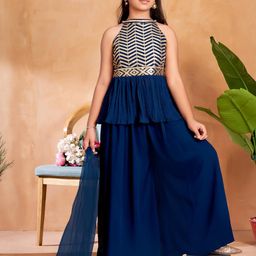 Muhuratam Girls Printed Kurta Set-image-93
