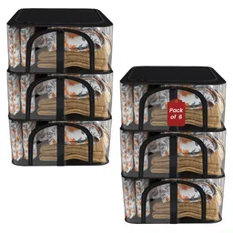 Kuber Industries Black Set of 6 Regular Drawer Organiser Organisers-34