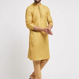 Ethnic India Men Geometric Thread Work Kurta-image-40