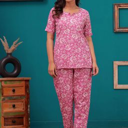 Moda Rapido Women Pure Cotton Floral Printed Night suit-image-102