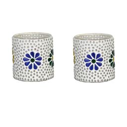 Somil Vibrant Multicolor Glass Candle Holder Add A Touch Of Magic To Diwali, Parties & Candlelight Dinners, Size-7 X 7 X 7 Cm Pack OF 2-image-89