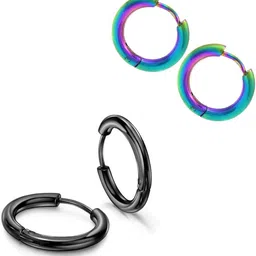 shobhram Set Of 2 Contemporary Hoop Earrings-picture-55