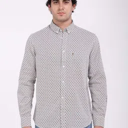 Indian Terrain Men Classic Fit Button-Down Collar Abstract Printed Cotton Casual Shirt-picture-7