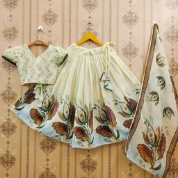 BAESD Girls Printed Mukaish Foil Print Ready to Wear Lehenga & Blouse With Dupatta-picture-44