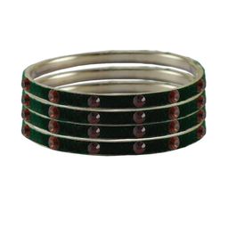 Vidhya Kangan Green Brass Bangles-image-10