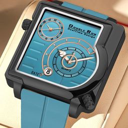 DOUBLERUN Unisex Square Dial & Bracelet Style Straps Analogue Watch H05N31059-94