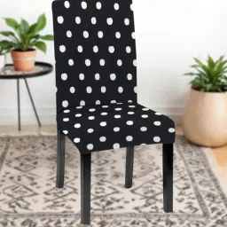hotkei Black Polycotton Polka Dot 14x18 Inches Chair Covers (2 pieces)-picture-12