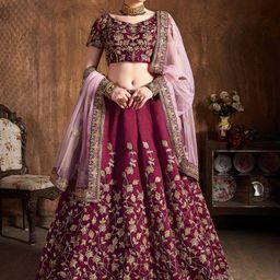DIVASTRI Embroidered Sequinned Semi-Stitched Lehenga & Unstitched Blouse With Dupatta-picture-16