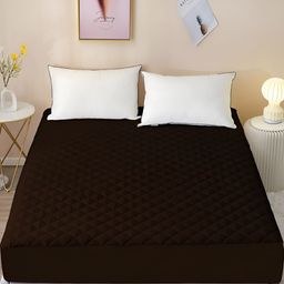 RF RELAXFEEL Brown King Size Quilted Water Resistant Fitted Mattress Protector-image-18
