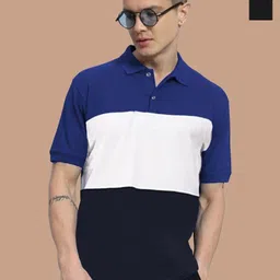 Leotude Men Pack Of 2 Colourblocked Polo Collar Cotton T-shirts-picture-9