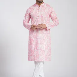 Cotton Curio Floral Printed Mandarin Collar Pure Cotton Straight Kurta-picture-29