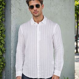 Celio Men Classic Regular Fit Spread Collar Textured Cotton Casual Shirt-image-77