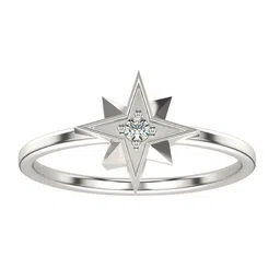 VALANOVA Women 18 Kt White Gold & Certified Lab Grown Diamond Ring 1.36 gm 0.04 carat-image-12