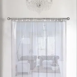 The Furnishing Tree Transparent AC Curtain Width 4.5 feet Length 5 feet 0.20mm Thickness with 8 Hoo-image-34