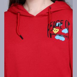 CORSICA Women Red Printed Hooded Sweatshirt-picture-26