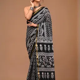 Lovwear Black Pure Cotton Sarees-picture-13