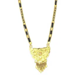 SONI JEWELLERY Gold-Plated Brass Artificial Stones & Beads Mangalsutra-picture-10
