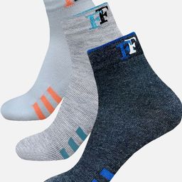 StyFun Men Pack Of 3 Striped Cotton Crew Length Ankle Running Socks-9