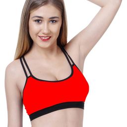 Samvar Red Cotton Non-Wired Non Padded Minimizer Bra-picture-18