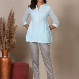 AURELIA Mandarin Collar Top with Trouser Co-Ords-image-34