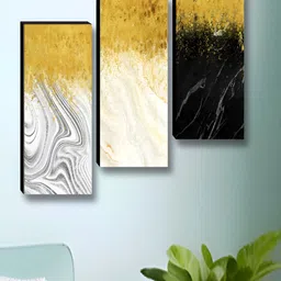 Aura Yellow & White 3 Pieces Wood Other Wall Art-image-87