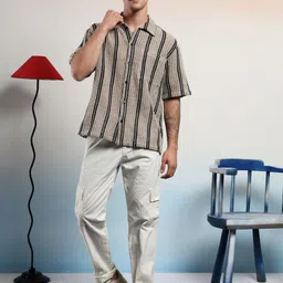 Kotty Men Striped Casual Shirt-image-2