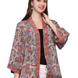 GALE GIRLS Printed Mandarin Collar Shrug-picture-42