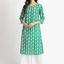 Pink Fort Women Floral Printed Thread Work Kurta-picture-12