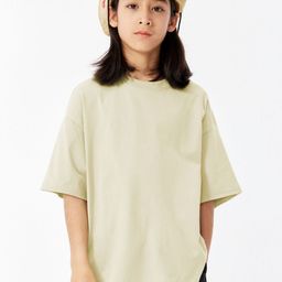 LULU & SKY Girls V-Neck Drop-Shoulder Sleeves Raw Edge Boxy T-shirt-picture-42