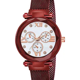 CSAMON Women Dial & Bracelet Style Straps Analogue Watch Mina White Dial Red Maganet-image-72