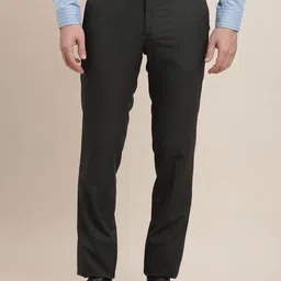 Turtle Men Cotton Tailored Slim Fit Formal Trousers-image-95