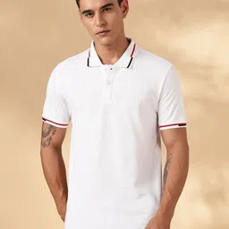Mast & Harbour Men Solid Polo Collar Cotton T-shirt-picture-24
