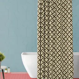 ArtzFolio Brown & Yellow Printed Waterproof Shower Curtain-image-80
