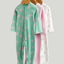 mothercare Girls Pack of 3 Printed Sleepsuit-image-57