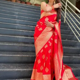 VILLE FASHION Ethnic Motifs Woven Design Banarasi Saree-57