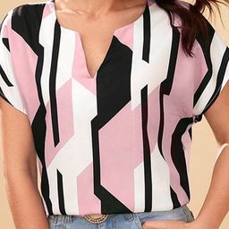De La Moda Striped Crepe Top-picture-47