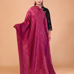 THE SHAWL STUDIO Zari Flower Kani Woven Design Woolen Shawl-picture-56
