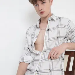 SHOWOFFFF Men Tartan Checks Checked Slim Fit Casual Regular Shirt-image-96