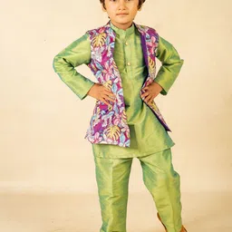 Jilmil Boys Solid Kurta with Pyjama & Jacket-picture-48