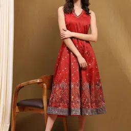 Biba Women Ethnic Motifs Print Fit and Flare Dress-picture-29