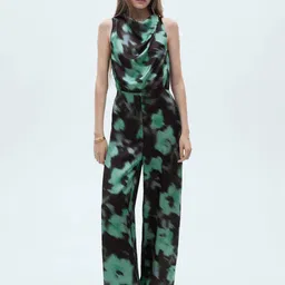 MANGO Printed Satin-Finish Jumpsuit-22